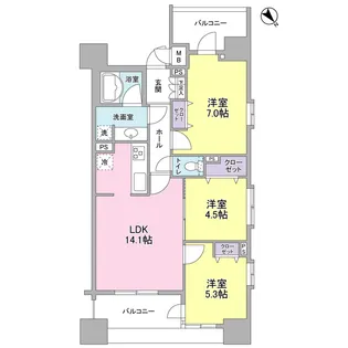 パークフラッツ横濱公園【9階】の間取り