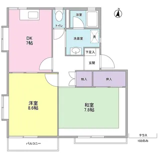 ラフィネ綱島【1階】の間取り