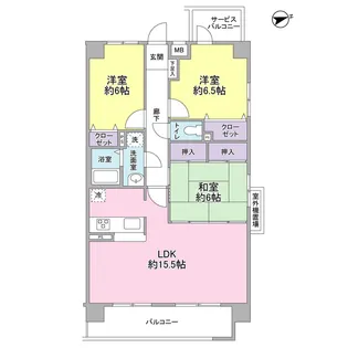 ラグジュアリーヒルズ松見町【2階】の間取り