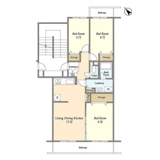 エスポワール松風台Ⅱ番館【3階】の間取り