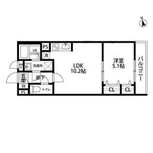 ハイハーバー【1階】の間取り