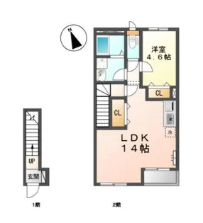 パピヨン・シャルム【2階】の間取り