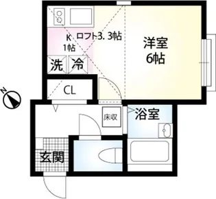 メゾンエルレーブ【103号室】の間取り
