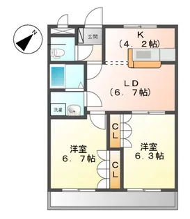 グランディール【1階】の間取り