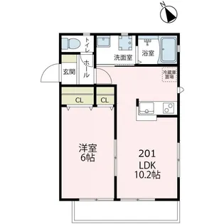 サウザンクレイン【201号室号室】の間取り