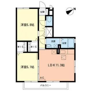 クレシア【1階】の間取り