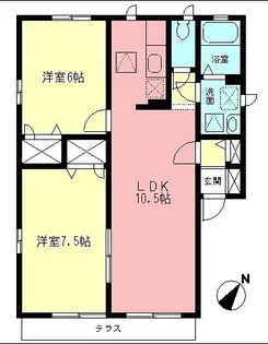 エスポワール立野C【1階】の間取り