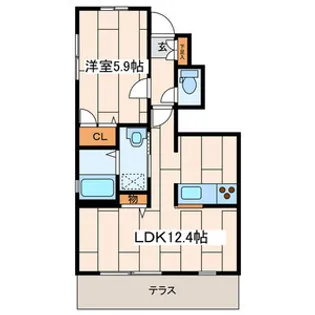 パセオ由比ガ浜【1階】の間取り