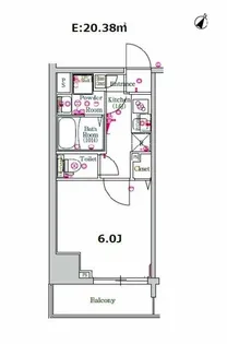 スカイコートパレス西横浜【505号室号室】の間取り