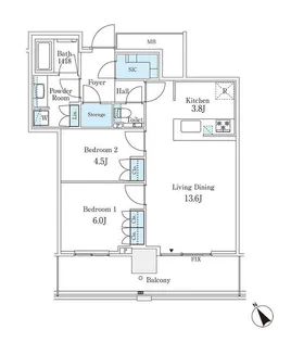 ザ・タワー横浜北仲【36階】の間取り