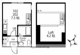 ハーミットクラブハウス横浜上大岡【1階】の間取り