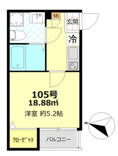 ベルエクラ蒲田II【1階】の間取り