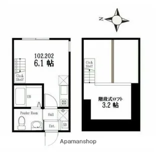 ハーミットクラブハウス弘明寺B棟(ハーミットクラブハウスグミョウ【1階】の間取り