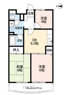 フルール三神三番館【6階】の間取り