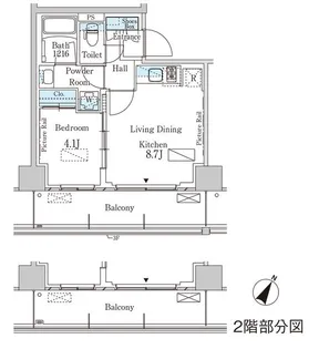 パークアクシス横濱大通り公園【6階】の間取り