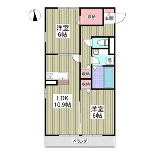 RIVERSIDE西湘【3階】の間取り