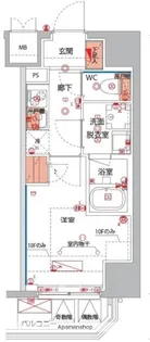 ハーモニーレジデンス横浜大通り公園EIRAKU【8階】の間取り