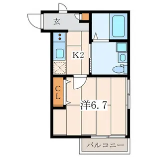 ベイルーム茅ヶ崎【2階】の間取り