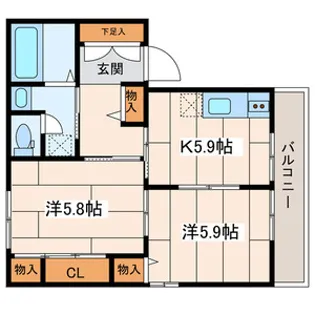 サークルナインD【1階】の間取り
