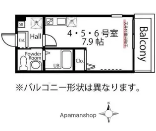 ブリティッシュ・ヒルズR1横浜三ツ沢【2階】の間取り