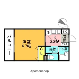 エクセレントアフィ—横浜橋【7階】の間取り