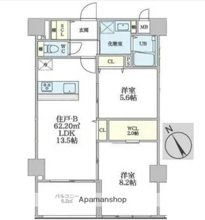 SS KNOT【6階】の間取り
