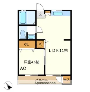 スカイレジデンス【2階】の間取り