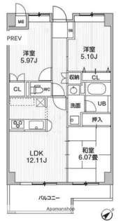コスモリード本厚木【4階】の間取り