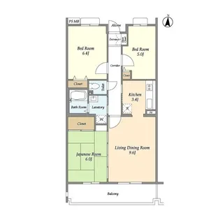 オーキッドレジデンス港北綱島イースト【2階】の間取り