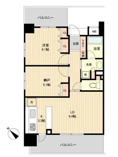 グラディート町田【8階】の間取り