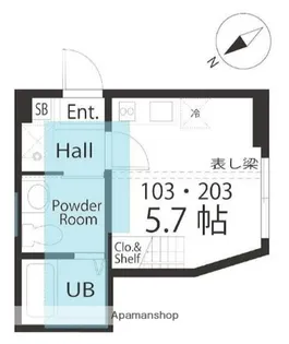 ハーミットクラブハウス井土ヶ谷Ⅲ A号棟【1階】の間取り