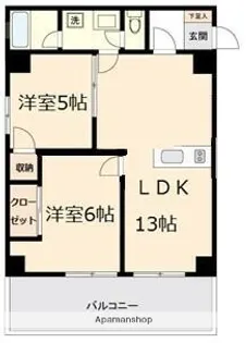 シオンコート平和島【4階】の間取り