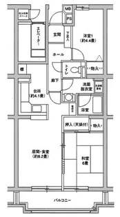 ヒルズ南戸塚3号棟【6階】の間取り
