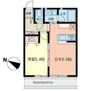 ルナージュ弐番館【1階】の間取り