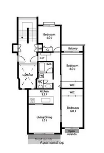 サニータウン茅ヶ崎2号棟【1階】の間取り