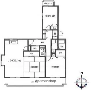 サンモール鶴嶺【3階】の間取り