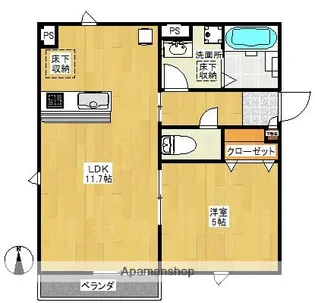 ジュネスⅢ【1階】の間取り