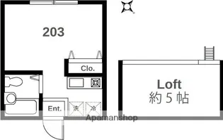 ハーミットクラブハウス鶴ヶ峰D棟【2階】の間取り