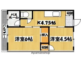 汐入マンション【2階】の間取り