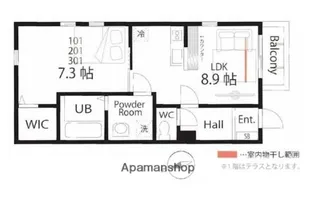 ハーミットクラブハウストゥギャザー衣笠(仮)【3階】の間取り