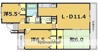 ベルヴィ能見台A棟【2階】の間取り