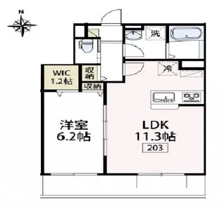 ラヴェンフォート小園【203号室号室】の間取り