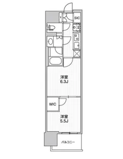 WORVE横浜伊勢佐木町【15階】の間取り