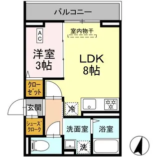 DーPAINA港南【3階】の間取り