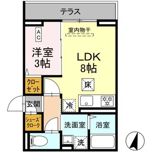 DーPAINA港南【1階】の間取り