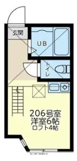 ユナイト浅田セシリアの瞳【2階】の間取り