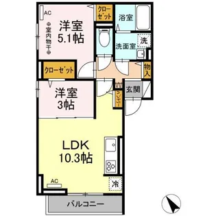 シャトレー町田【2階】の間取り
