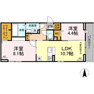 レイクラーヴォ【2階】の間取り