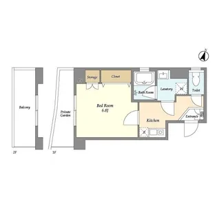 ヒルサイド島津山【1階】の間取り