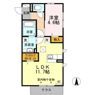 ファインフレッサ【1階】の間取り